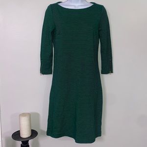 Talbots Green Striped Midi Dress